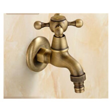Brass Garden Faucet Antique Dragon Carved Single Cold Tap