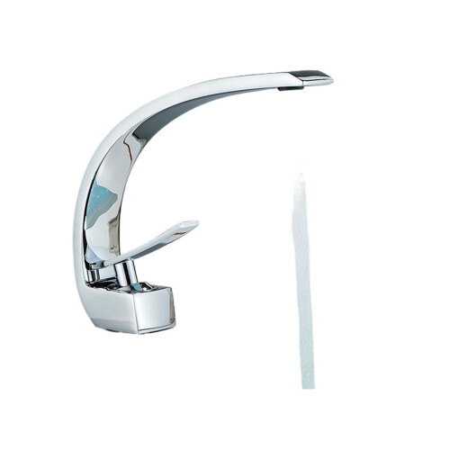 Basin Sink Faucet Hot Cold Single Hole Deck Mount