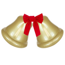 2PCS Christmas Jingle Bell Inflatable Inflatable Balloon Decor Xmas Inflatable Yard Decor Outdoor Ornament