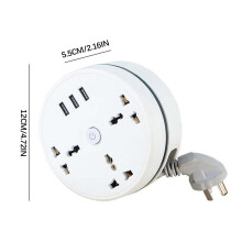 Travel Power Strip 3 Outlet 3 USB 6.7 Ft Cord Surge