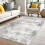 Abstract Area Rug 4x6 Ft Washable Non-Slip Grey Beige 1