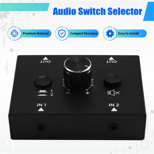 Audio  Selector with 3.5 mm Jack Audio  2 Inputs 1 Output Analogue Stereo Aux  Audio Splitter 1