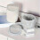 4pc Space-Saving  Desktop Trash Can with Lid - Cylindrical Tabletop Waste Bin, Easy to Clean Screw-Off 6
