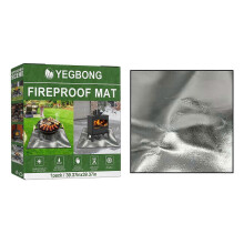 Protective Grill Blanket Fireproof BBQ Square Splatter Fire Pit Mat Heat Resistant Reusable BBQ Cooking Grilling Sheet