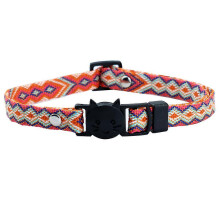 Feline Fashionista Collar, Tribal Striped Aztec Print Adjustable Soft Nylon for Kittens & Cats, Safety Assured with Breakaway Design &