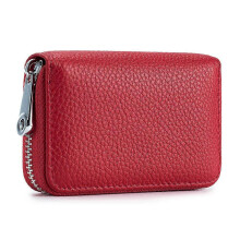 Compact Size Genuine Leather Wallet, RFID Safety Privacy Zippered Compartments, Stylish Durable Credit Card Slots for Perfect Gift (3.3