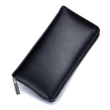 Stylish Microfiber Leather Wallet, High Capacity Credit Card Slots with Zipper Pocket for Women
