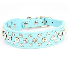 Full Crystal Rhinestones Dog Collar for Pets, Stylish and Fashionable Bling Diamond Jeweled Adjustable Collar (Black)