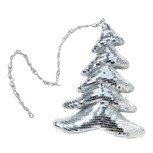 Glittering Glass Discos Bauble Glass Ornament for Christmas Festives Decoration for Party Setting and Window Displays Silver
