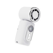 Letvægts køleventilator med 3000mAh batteri og fleksibel montering til forskellige positioner, hvid