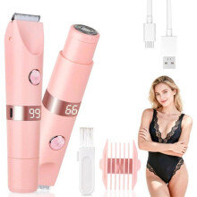 Wodoodporna depilatorka bikini dla kobiet IPX7, golarka elektryczna z wyświetlaczem LED, ładowana przez USB, delikatna i bezbolesn
