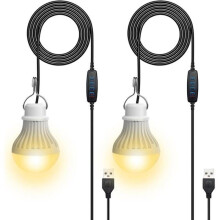 7W USB Rechargeable LED Camping Lights Dimmable Tent Lamp 3 Lighting Modes 2700-5000K Emergency Light Hook Battery