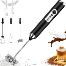 Mousseurs à lait à main Électrique, USB Rechargeable, Mini Batteur avec Fouets, Réglable en Vitesses