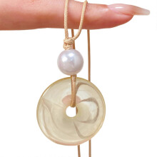 Handgemaakte ketting met Chinese vredesgesp hanger, geweven touw choker ketting voor dames, sleutelbeenketting, sieraad, cadeau