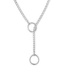 Stijlvolle punk metalen ketting, moderne punk cirkelketting, sieraad voor een urban stijl en festivaloutfits, zilverkleurig.