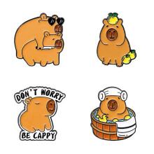 Broșă emailată drăguță cu desene animate Capybara, elegantă, cu insignă, cu broșă unică, perfectă pentru ținute
