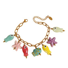 Dopamin-inspiriertes, farbenfrohes Keramikperlenarmband – Stimmungsaufhellend und die einzigartige Persönlichkeit modebewusster F