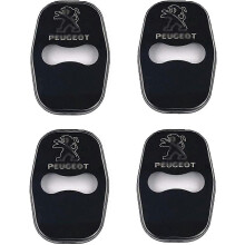 4 Pieces Car Door Lock Cover for Peugeot 208 308 408 508 2008 3008, Stainless Steel Door Lock Cover Interior Protection, Decorative Acc