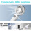 Portable Handheld Fan, USB-C Charging, 1200mAh Battery, 5-Speed Adjustable, White with Loop Strap 3