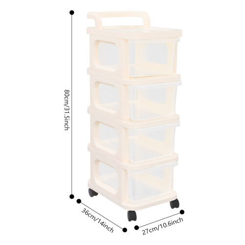 4-tier Storage Cart Rolling Organizer Cart with Drawers 2