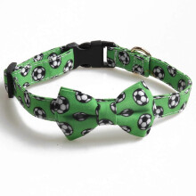 Fashionable Pet Accessory, Cotton Dog Collar, Removable Bowtie, Durable Design, Easy to Wash, for Special Occasions (Football Theme)