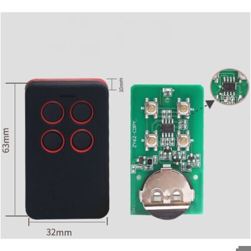 Universal Remote Control for Automatic Rolling Gate, Multi Frequency Code, 1 Pc Red S449-QZ2/QZ4 Compatible Automatic Ga 1