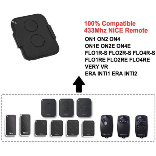4 Pack 2-Channel 433MHz Gate Remote Control with Rolling Code Security, Compatible with Automatic Receivers 1