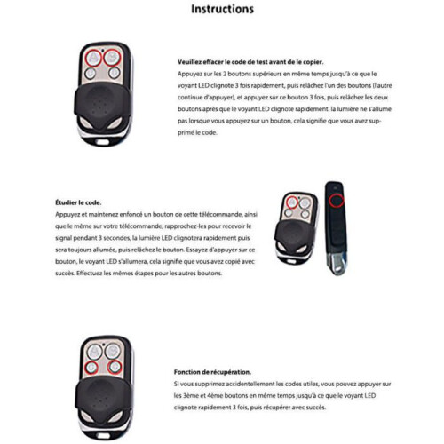Universal Gate Remote Control, Fixed Code, 433.92 MHz, Pack of 3, Durable Compact Design 2