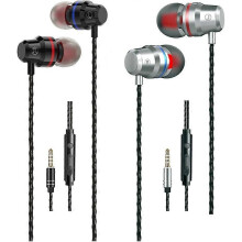 Wired Earbuds with Microphone in Ear Buds Headphone 2 Pack Metal Earphones Mic with Volume Control