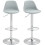 Ensemble de 2 tabourets de bar pivotants avec dossier réglable, gris 2