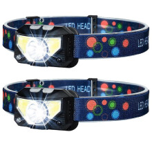 Hochmoderne, wiederaufladbare LED-Stirnlampe, wasserdicht, mit drehbarem Lampenkopf für Wandern, Camping, Radfahren und Angeln, mi