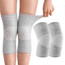 Knieschoner aus Bambus, 2 Stück Sport-Knieschoner für Damen und Herren, Kniestütze bei Arthrose, elastische Knieschoner (XL)