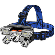 LED-Fünfkopf-Stirnlampe, starkes Licht, superhelle Stirnlampe, USB-wiederaufladbar, Angellampe mit großer Reichweite, Kopfmontage-
