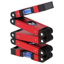 Multifunktionale Klappwasserwaage, 71,1 cm, Mehrwinkel-Messwerkzeug, 5-teilig mit 4 Libellen, 45/90/180