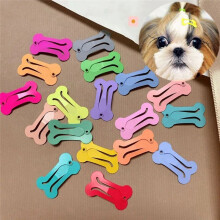 Cute Dog Hairpin Colorful Bone Shape Hairpin Pet Small Dog Hair Clips for Chihuahua Pug Grooming Dog Accessories-B
