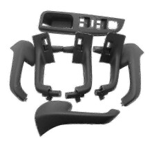 7-teiliges Set schwarzer Türgriff-, Haltegriff- und Fensterheberschalterblenden, kompatibel mit der inneren Armlehne des Golf 5 MK5 1K0