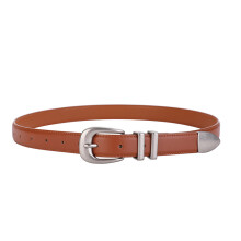 Adjustable Retro Waist Belt For Women Genuine Hide-Brown