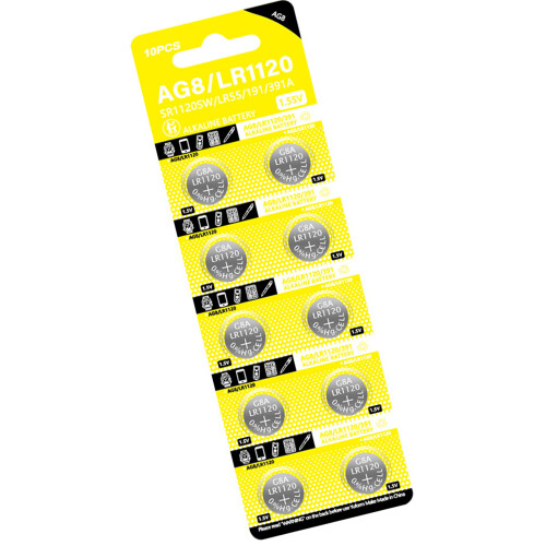 10pcs LR1120 Button Cells Replace AG8/CX191/D381 for Electronics