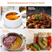 Portable Food Salinometer Home Led Salinity Meter Digital Foods Salt Meter Thermometer for Kitchen Soup Pickled Product
