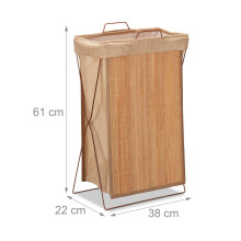Set badkamerbenodigdheden van bamboe (2-delig) – Opvouwbare wasmand & grote wandspiegel met plank