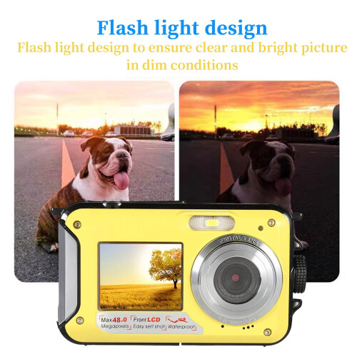 Digital Camera Waterproof 2.7K 48MP with Selfie Screen 2