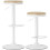 Ensemble de 2 tabourets de bar réglables, pivotants, avec repose-pieds, blancs 1