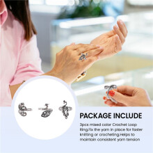 3Pcs Adjustable Knitting Loop Ring- Goldfish Open Finger Ring,Crochet Finger Yarn Holder,Yarn Guide Finger Holder