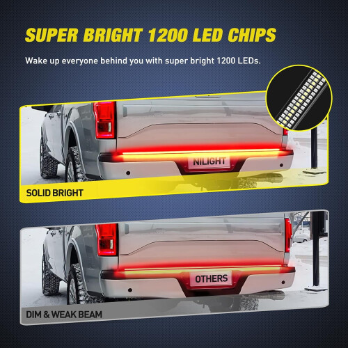 Truck Tailgate Light Strip Aluminum Frame 60 inch Triple 2