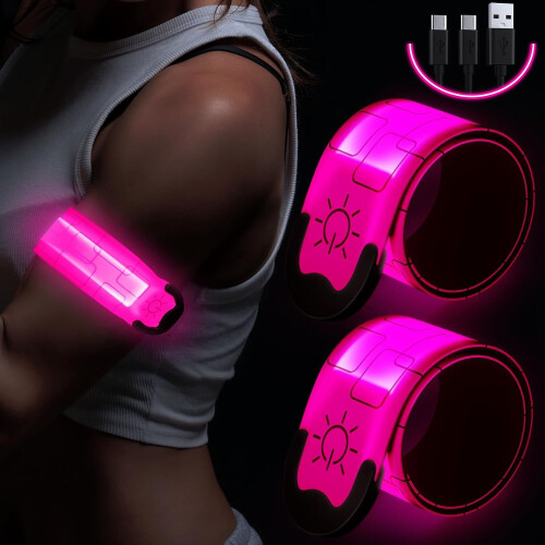 LED Armbands Rechargeable High-Vis 2 Pack