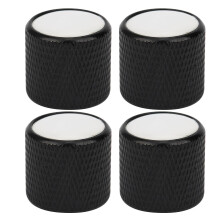 4 Pcs Electric Bass Knob Dome Metal High End Shell Inlaid Tone Volume Control Guitar Parts(White Shell Black)