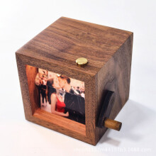 Compatible con marco de fotos tipo flipbook con manivela manual, capacidad para 16 fotos, mecanismo de manivela manual, personalizable