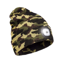 Gorro de lana recargable con luz LED, gorro de invierno unisex cálido con linterna frontal manos libres, regalo de Navidad para papá.