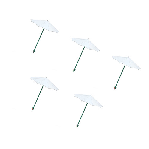 5 stuks buitenplantparaplu bloemzijde multifunctionele-Wit