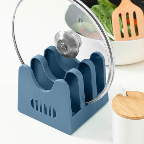 Foldable Pot Lid Rack – Durable Plastic, Compact 2